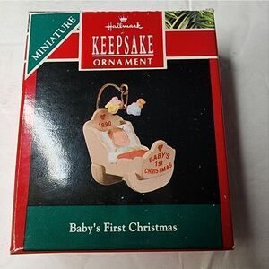 Hallmark Keepsake Baby's First Christmas 1990 mini ornament
